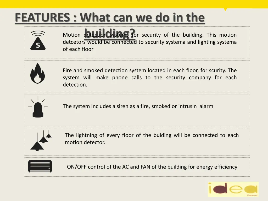 features what can we do in the building motion
