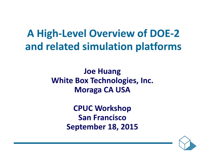 a high level overview of doe 2 and related