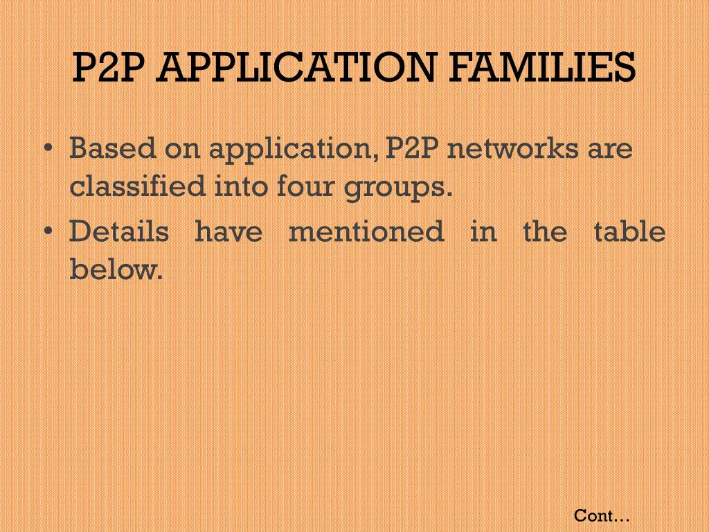 p2p application families