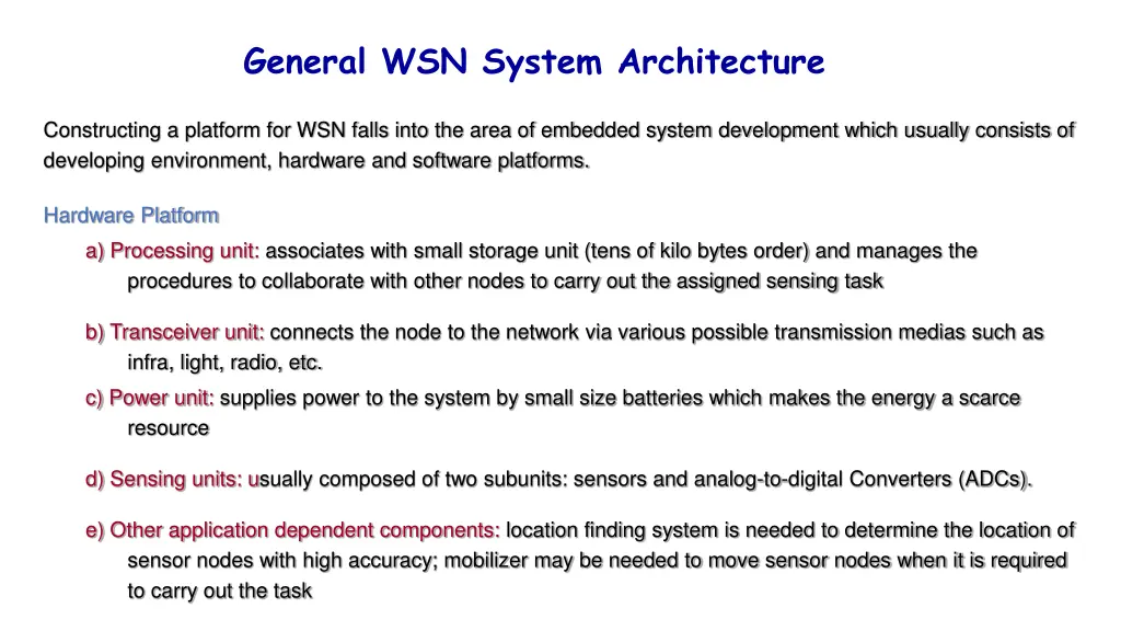 general wsn system architecture