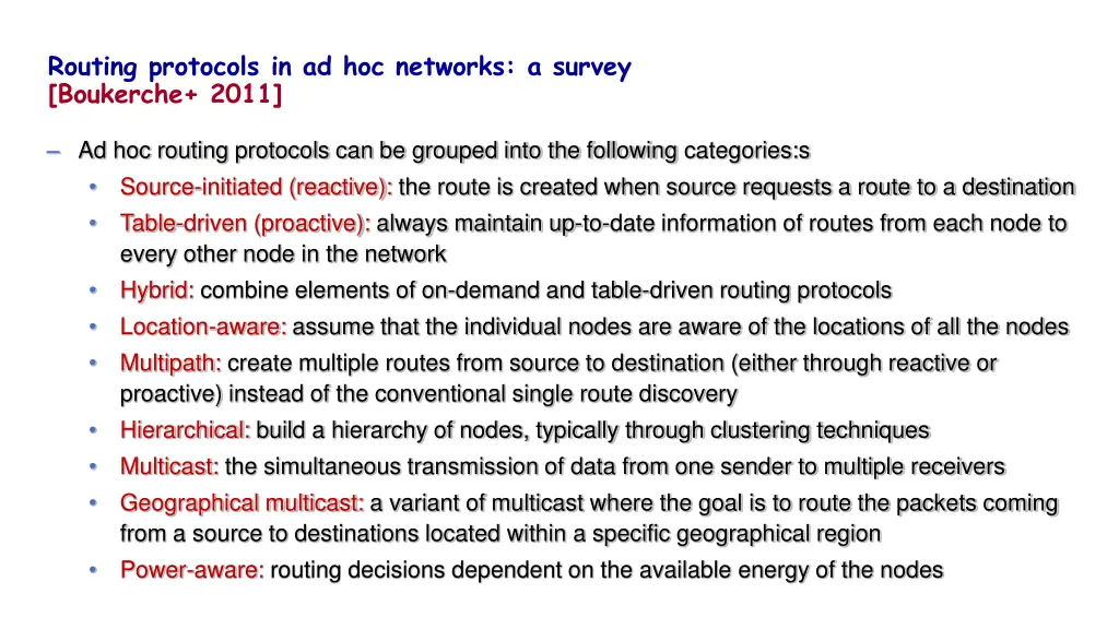 routing protocols in ad hoc networks a survey