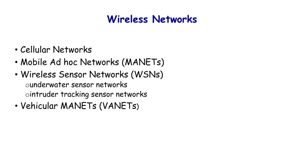 wireless networks