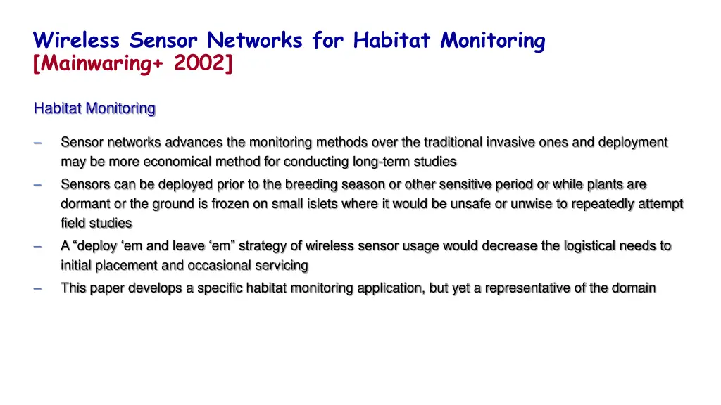 wireless sensor networks for habitat monitoring 1