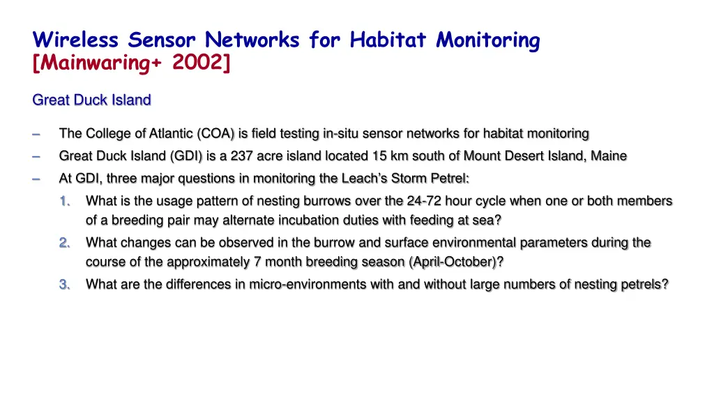 wireless sensor networks for habitat monitoring 2