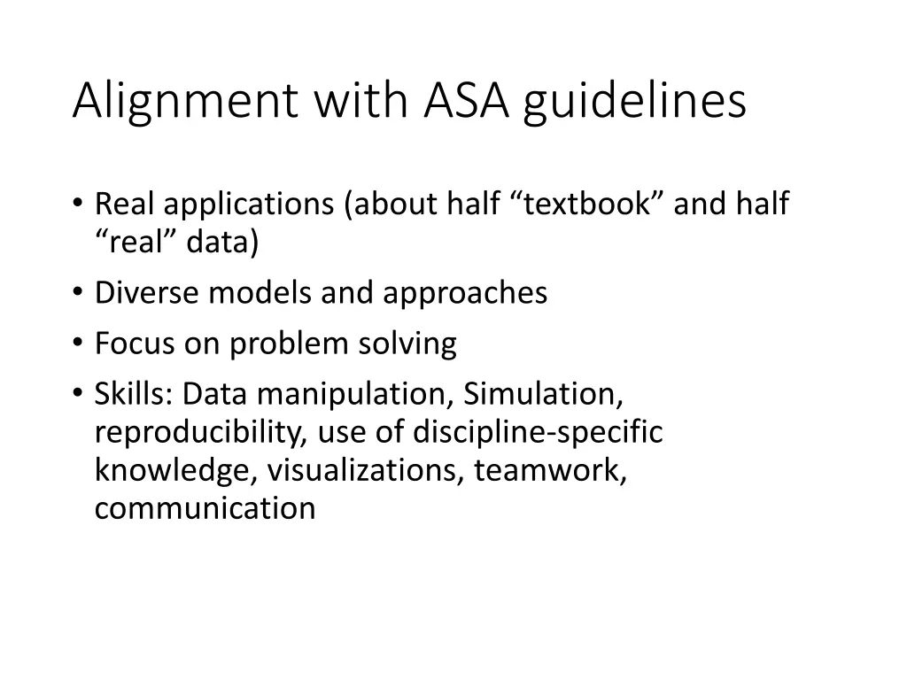 alignment with asa guidelines