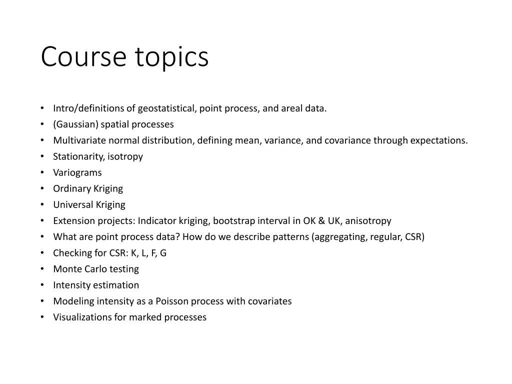 course topics