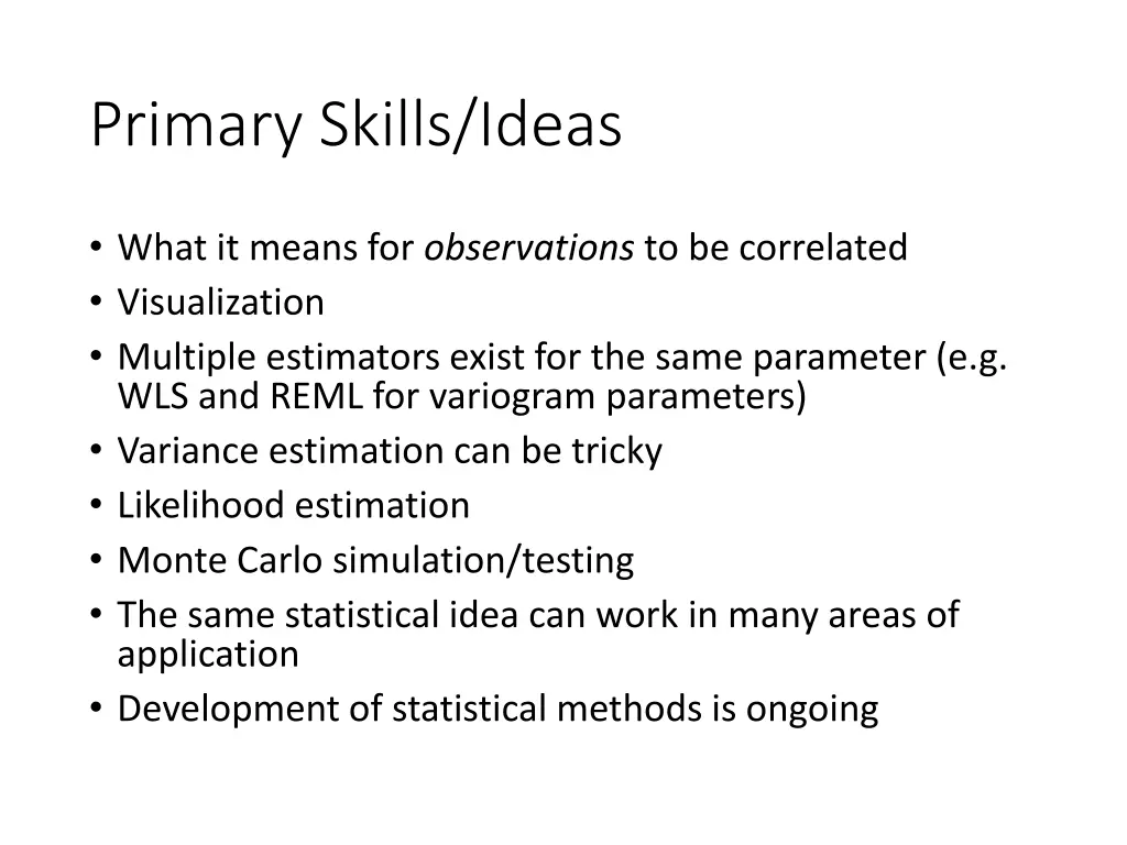primary skills ideas