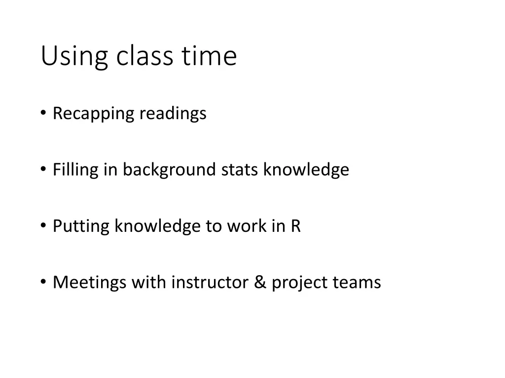 using class time