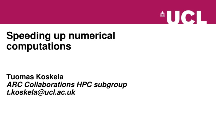 speeding up numerical computations