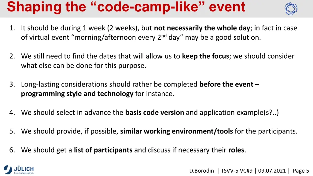 shaping the code camp like event