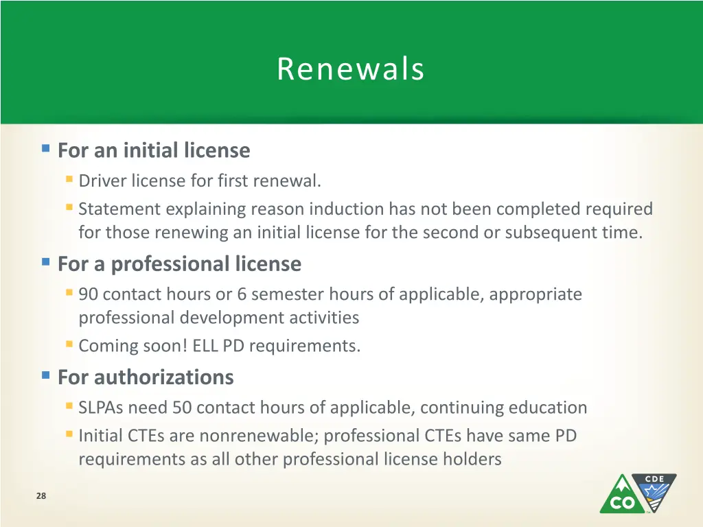 renewals