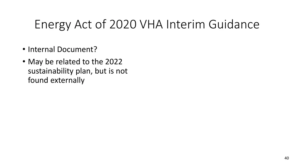 energy act of 2020 vha interim guidance