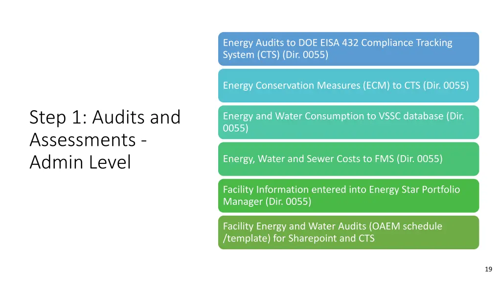 energy audits to doe eisa 432 compliance tracking
