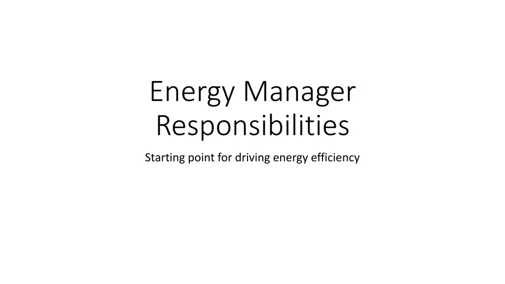 energy manager responsibilities