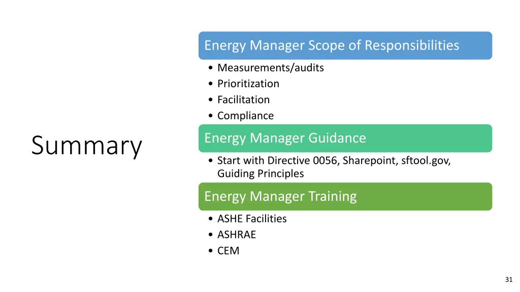 energy manager scope of responsibilities