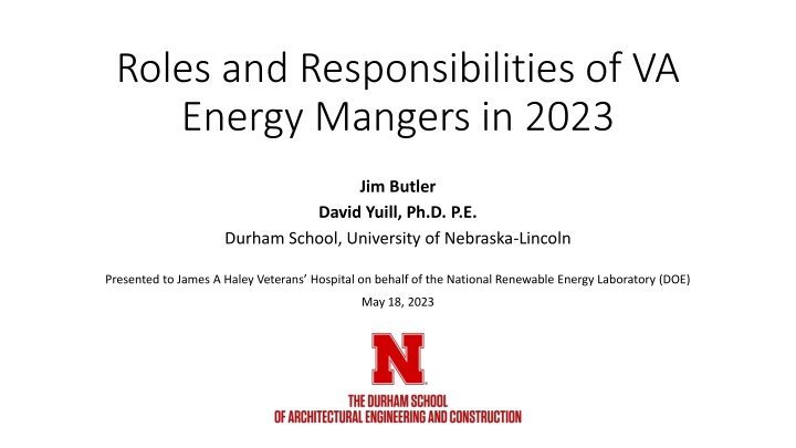 roles and responsibilities of va energy mangers