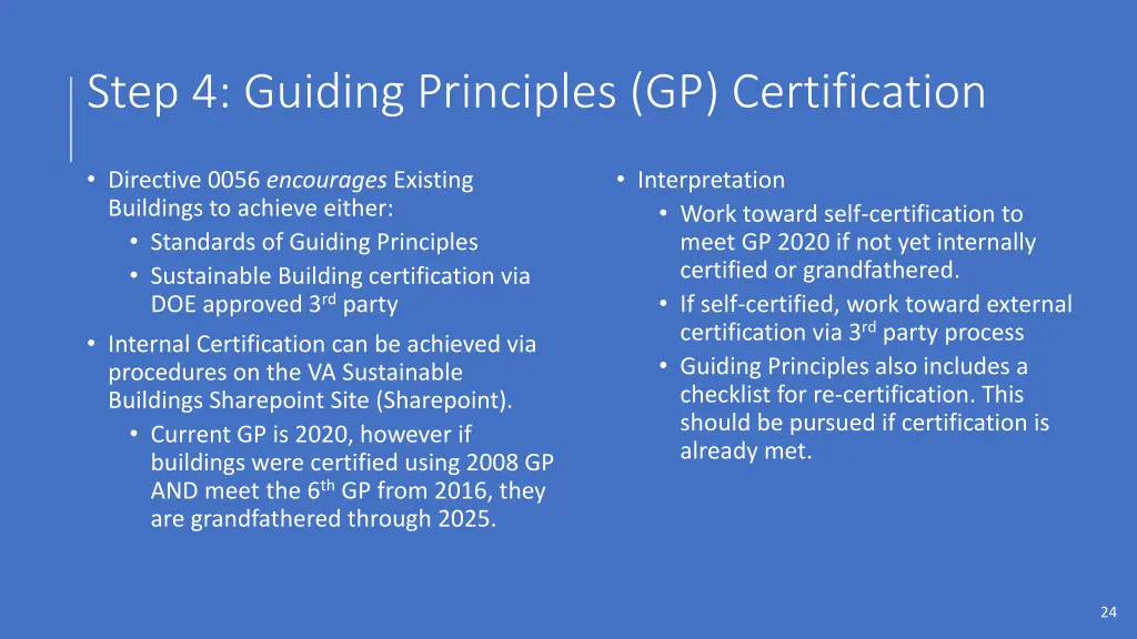 step 4 guiding principles gp certification