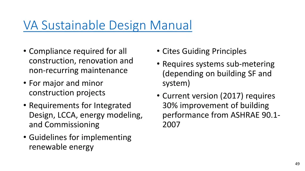 va sustainable design manual