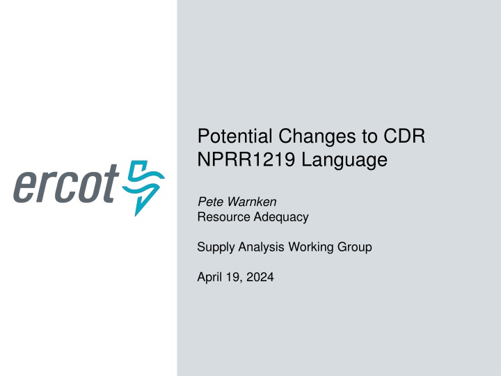 potential changes to cdr nprr1219 language