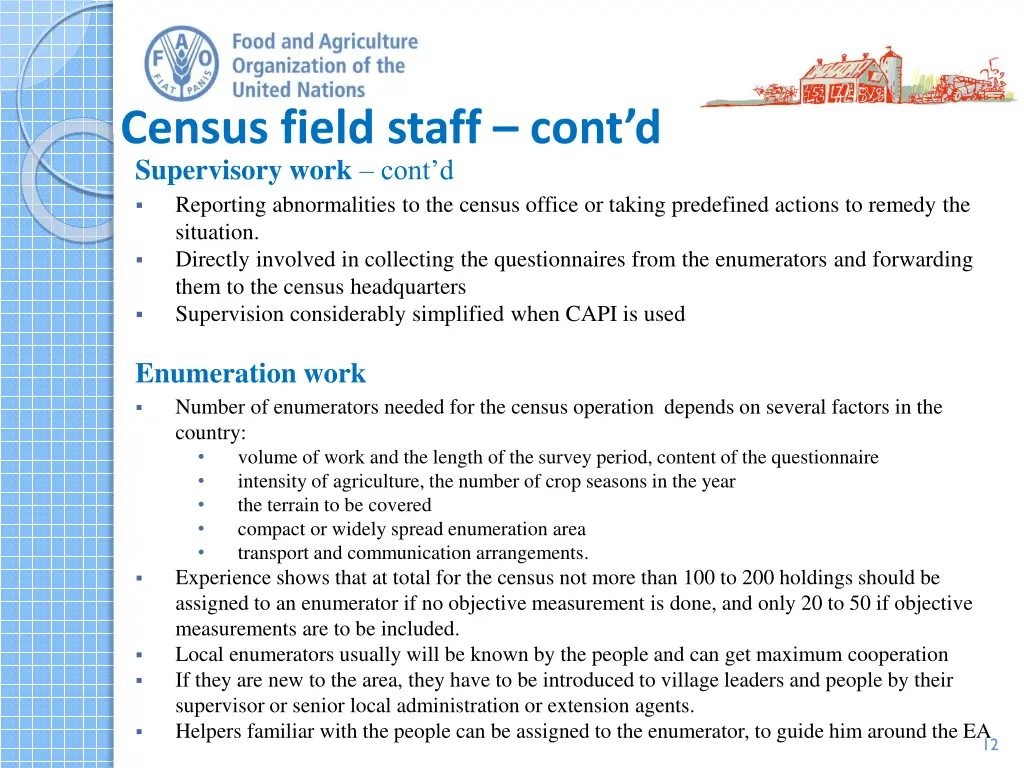 census field staff cont d supervisory work cont