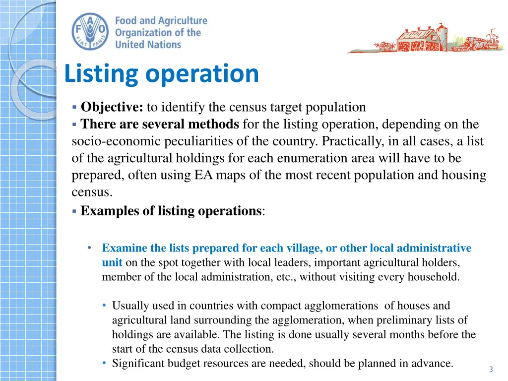 listing operation