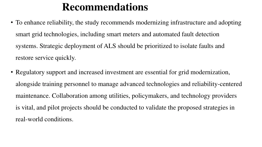 recommendations