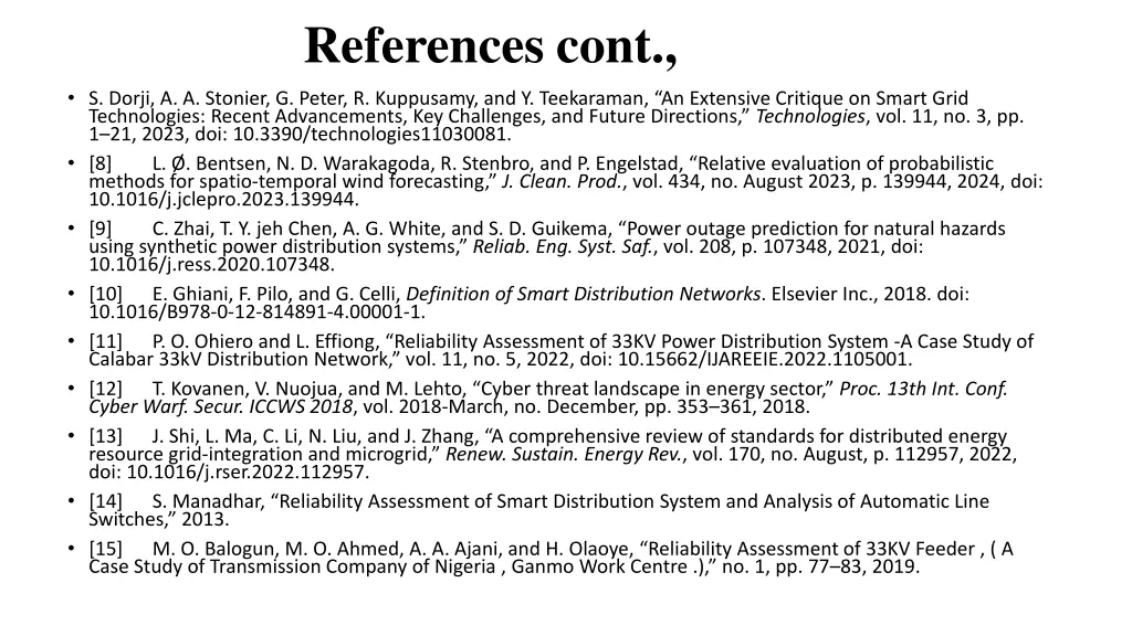 references cont