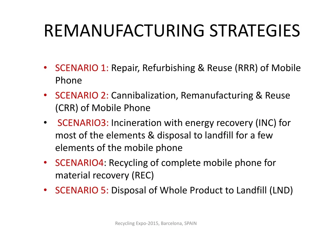 remanufacturing strategies