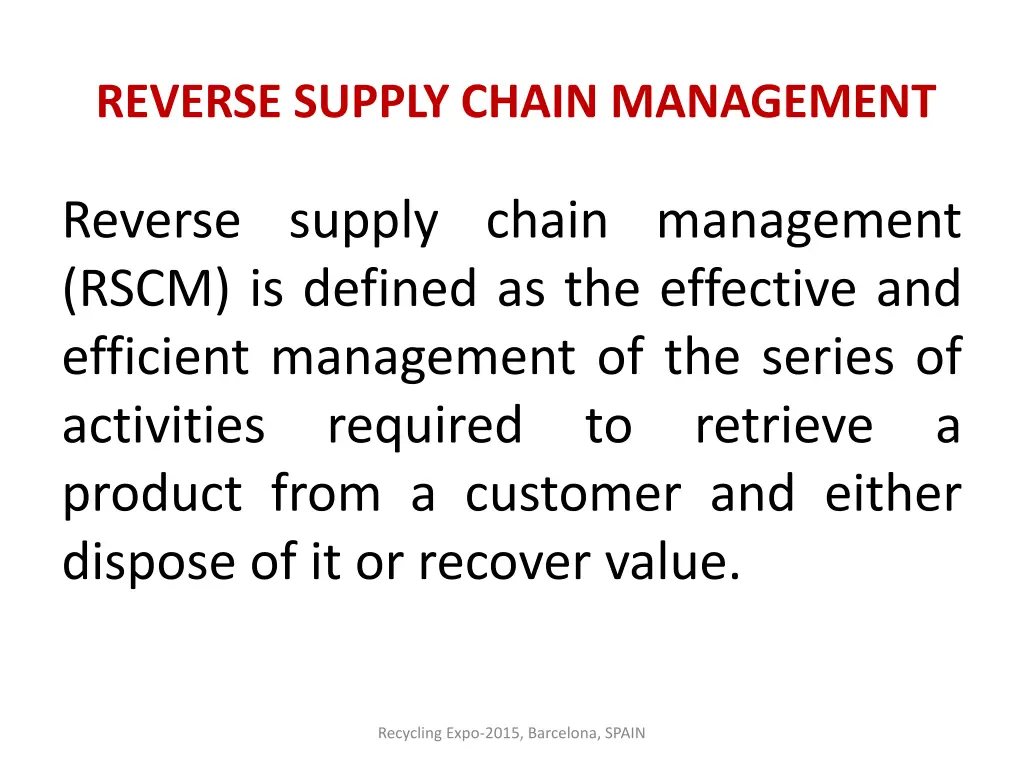 reverse supply chain management
