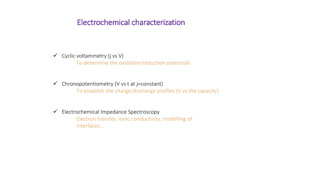 electrochemical electrochemical characterization