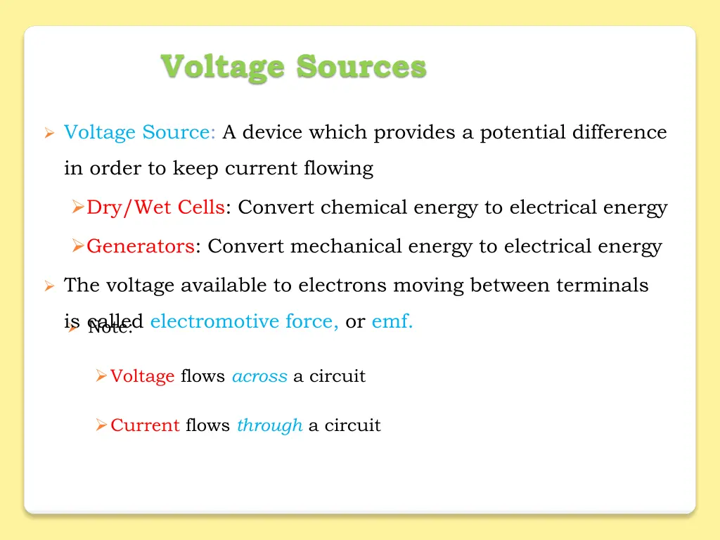 voltage sources