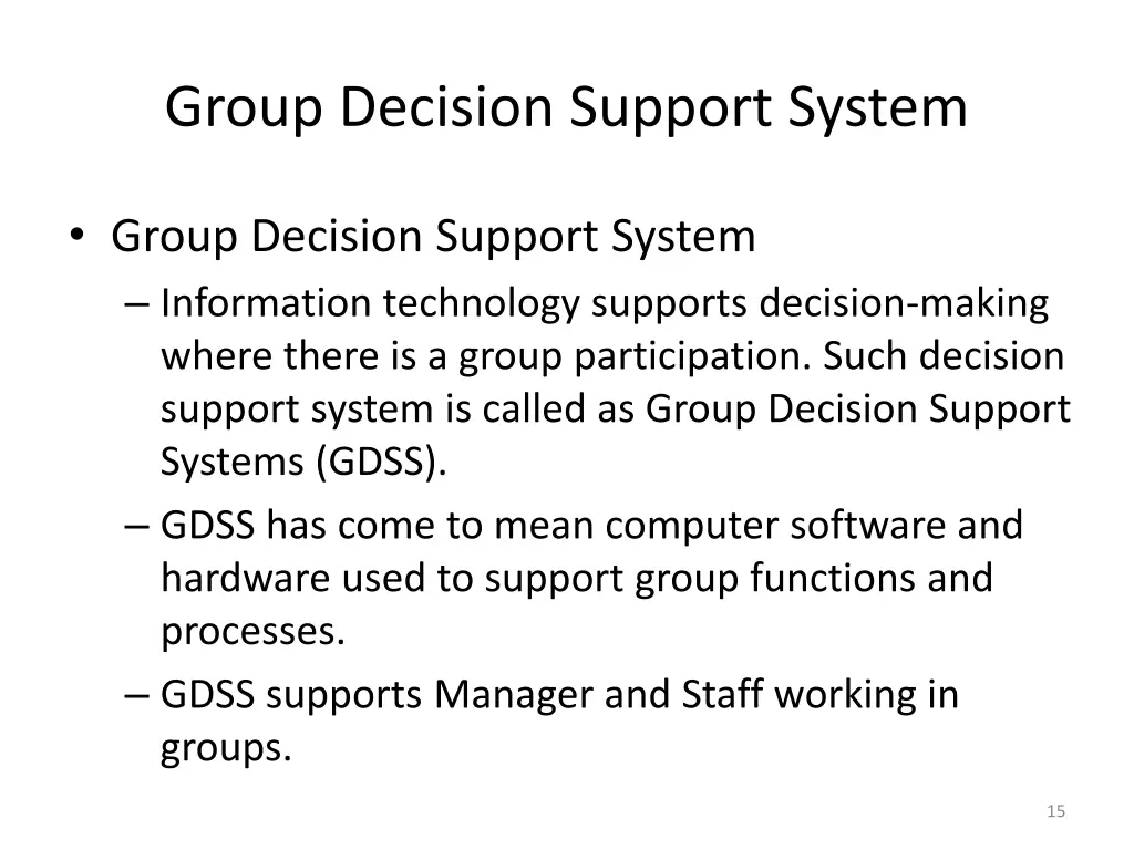 group decision support system