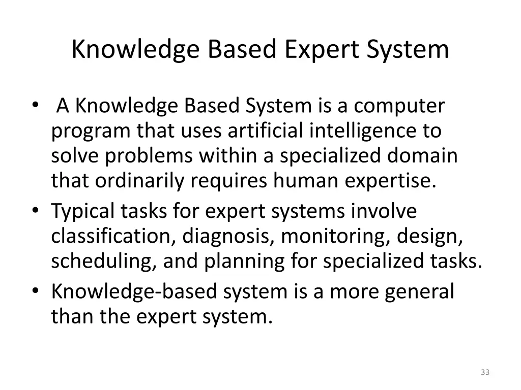 knowledge based expert system