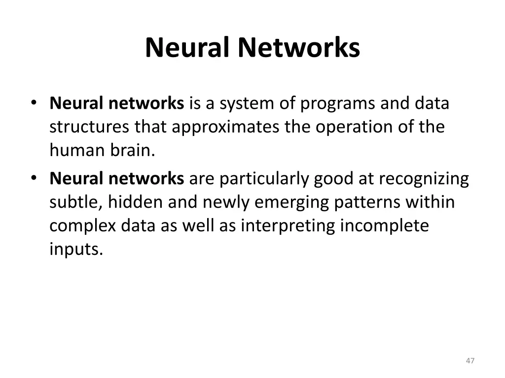neural networks