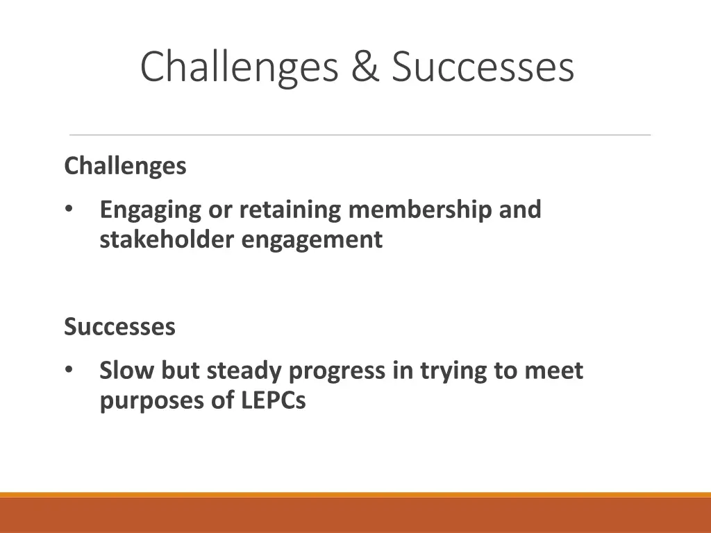 challenges successes