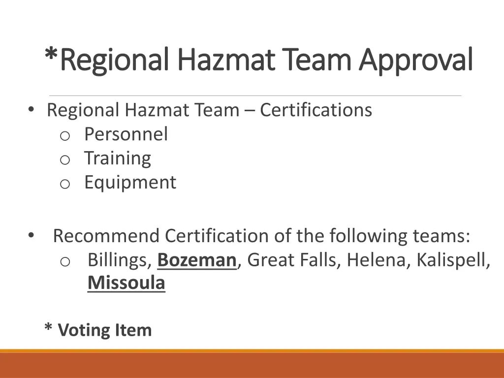 regional hazmat team approval regional hazmat