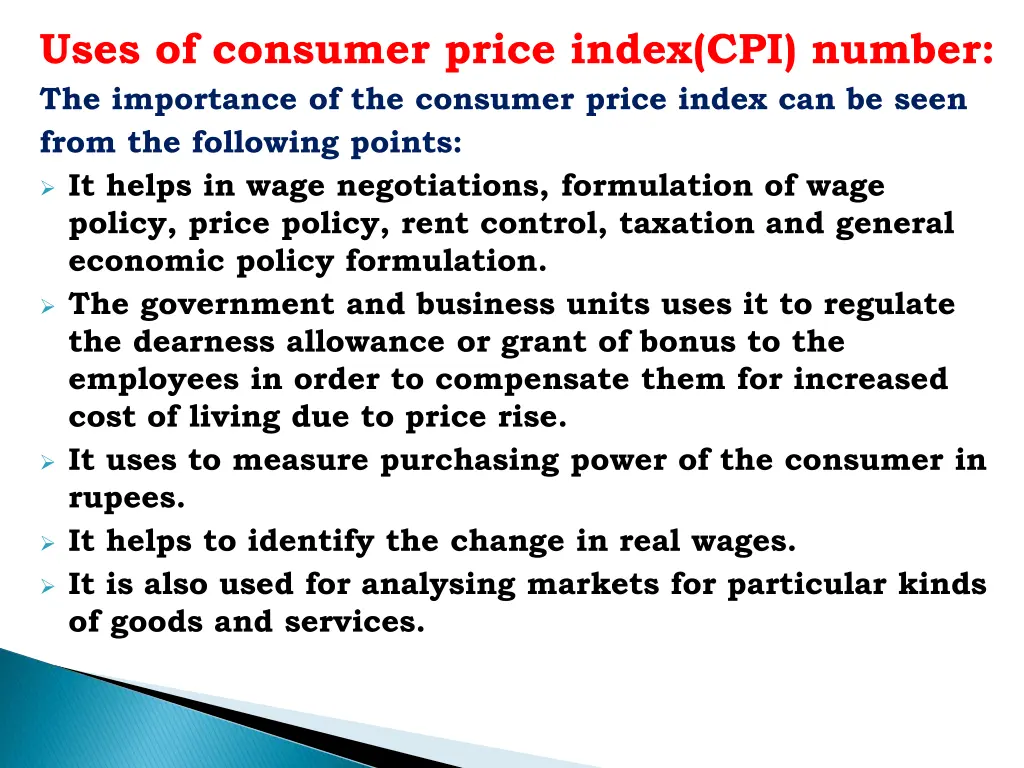 uses of consumer price index cpi number