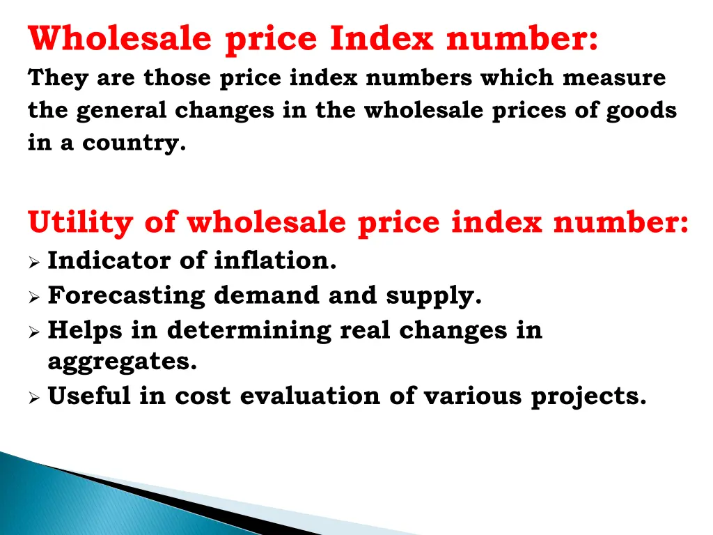 wholesale price index number they are those price
