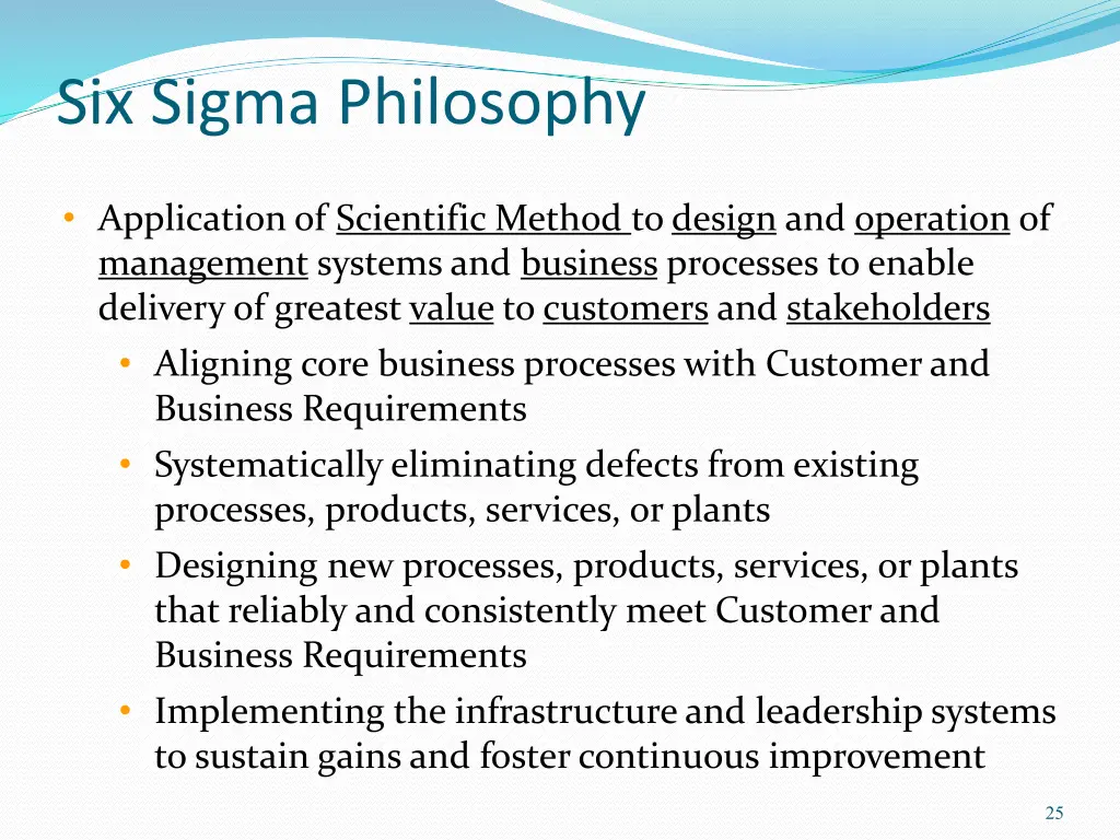 six sigma philosophy