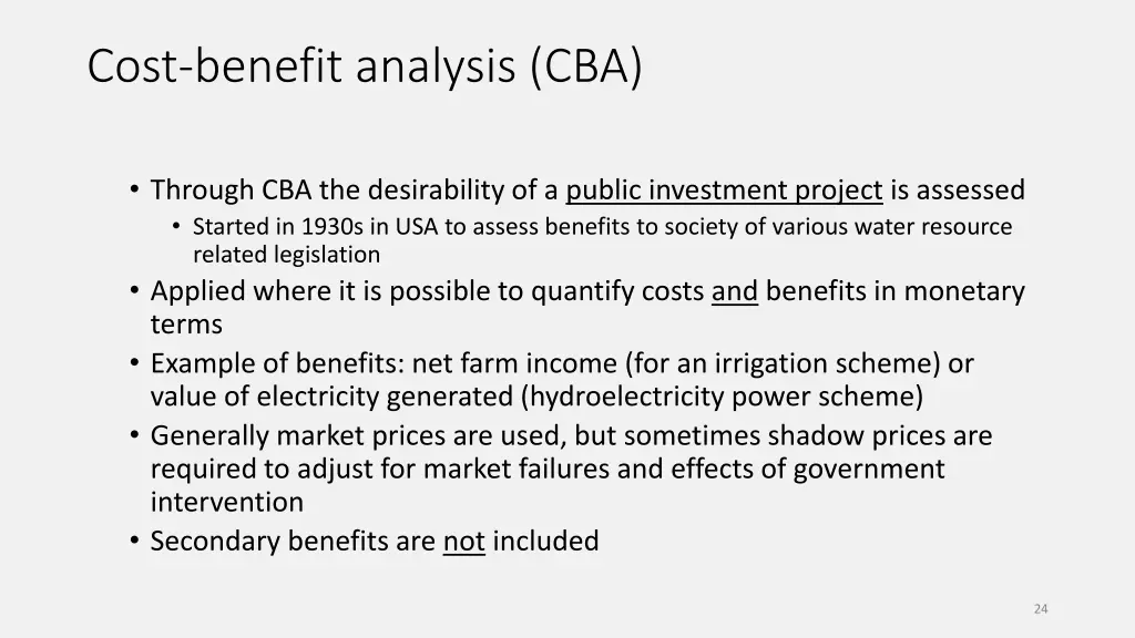 cost benefit analysis cba