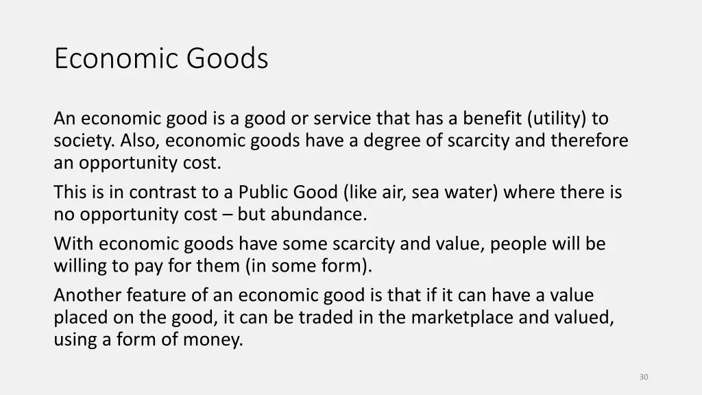 economic goods