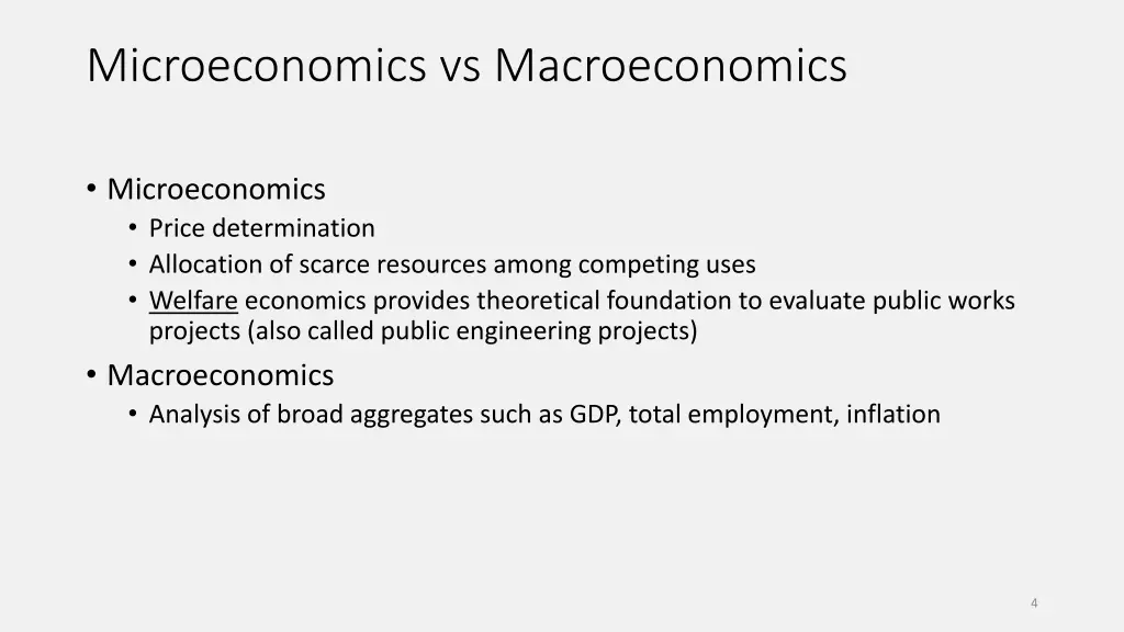 microeconomics vs macroeconomics