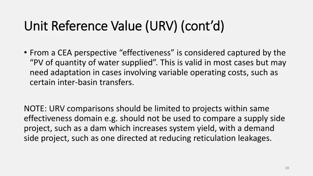 unit reference value urv cont d unit reference