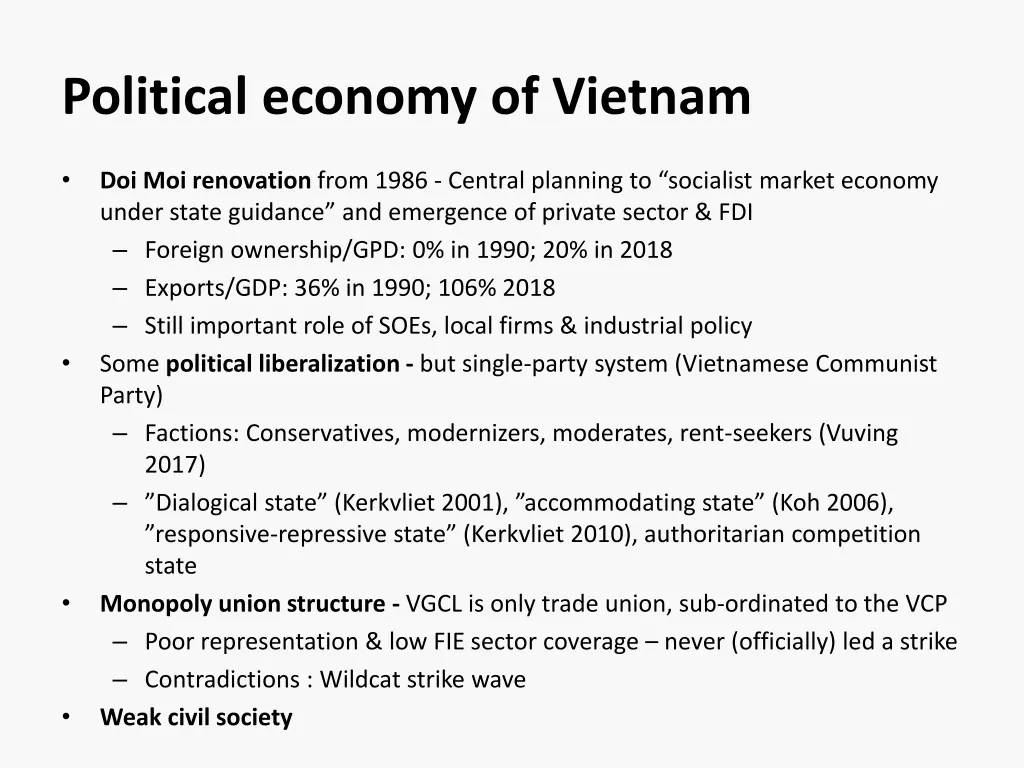 political economy of vietnam