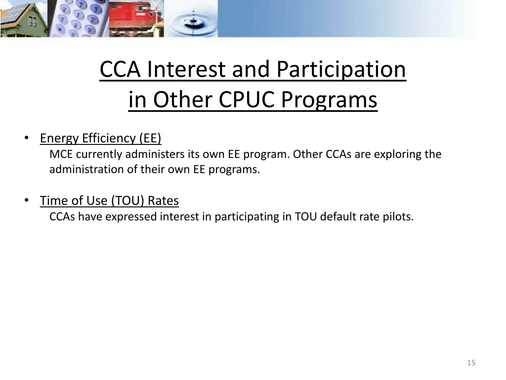 cca interest and participation in other cpuc