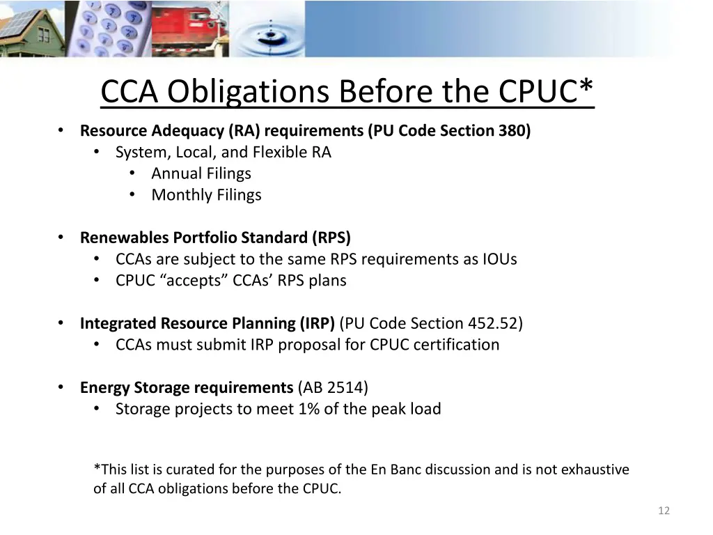 cca obligations before the cpuc