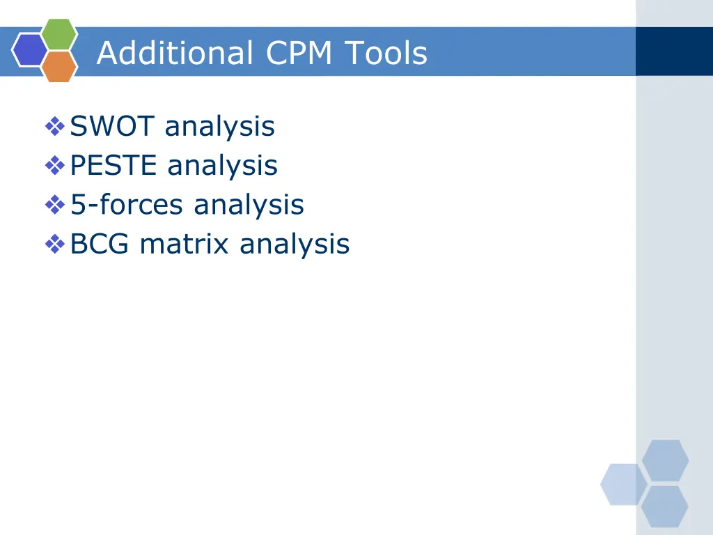 additional cpm tools