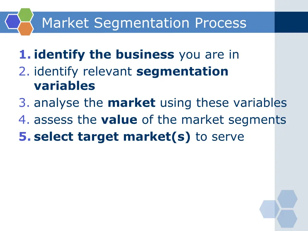 market segmentation process