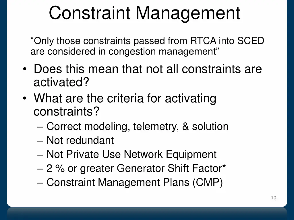 constraint management 1