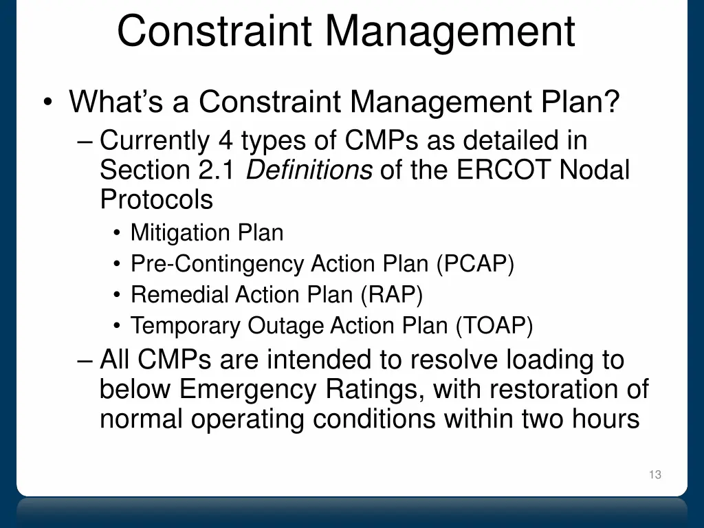 constraint management 4